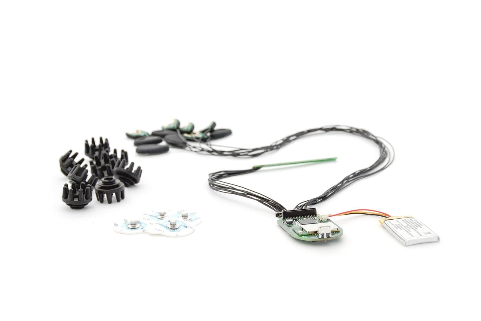The Unicorn circuit board, battery and electrode connections