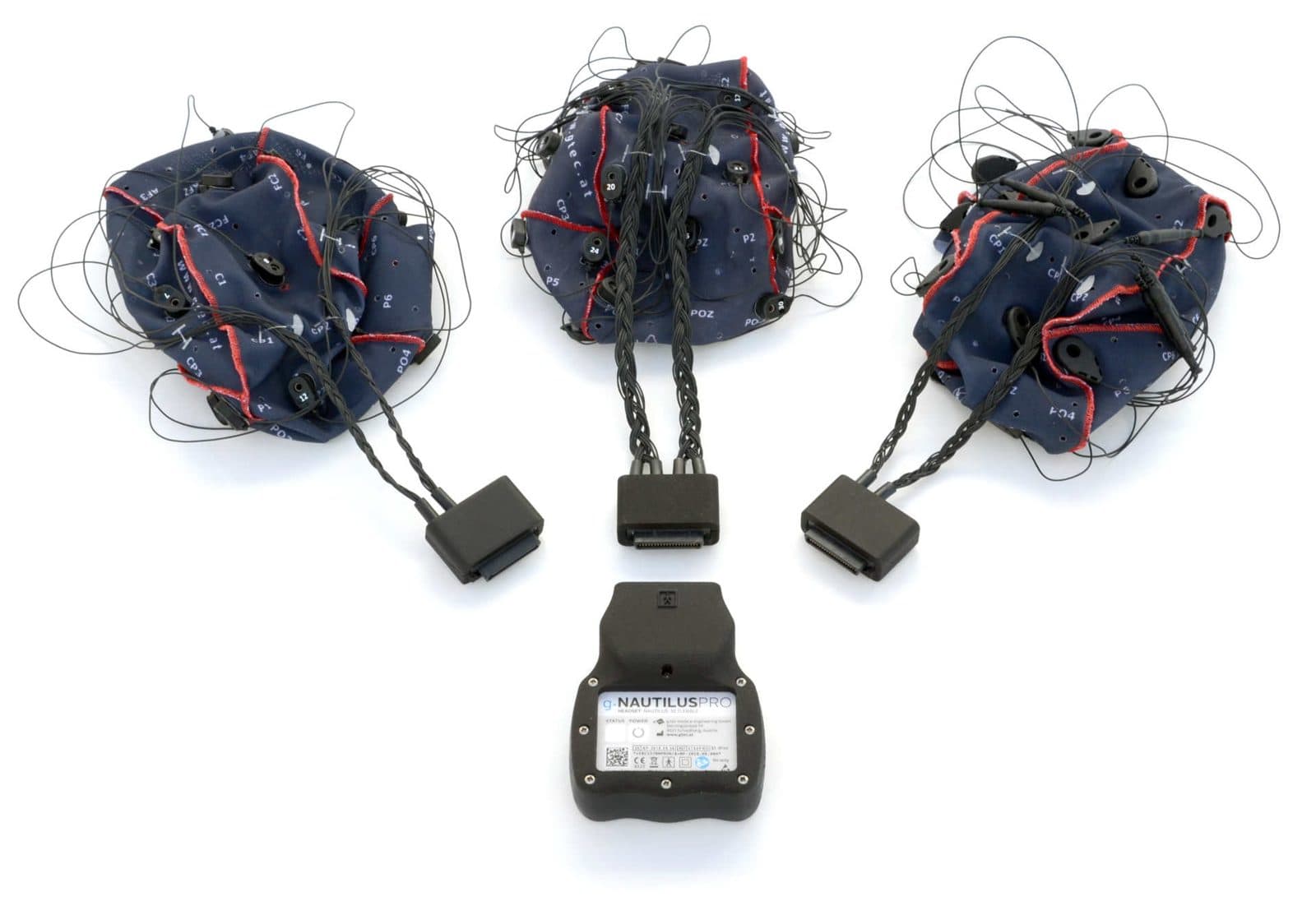 Üç farklı elektrot şeridi ve başlıkla g.Nautilus Pro Flexible amplifikatörü